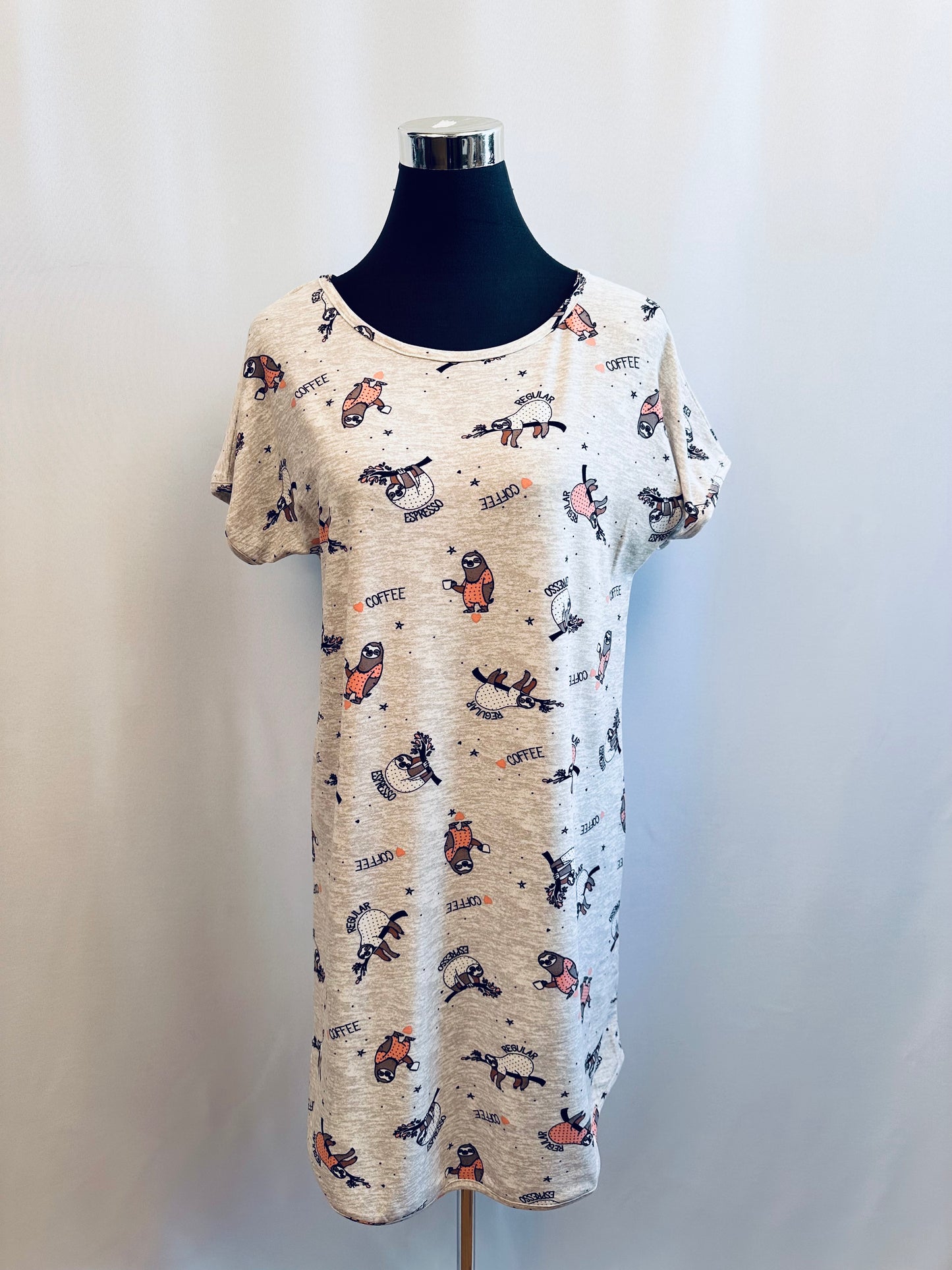 Sleep Shirt Sloth Espresso/Coffee