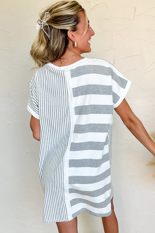 IG Grey Striped T-Shirt Dress