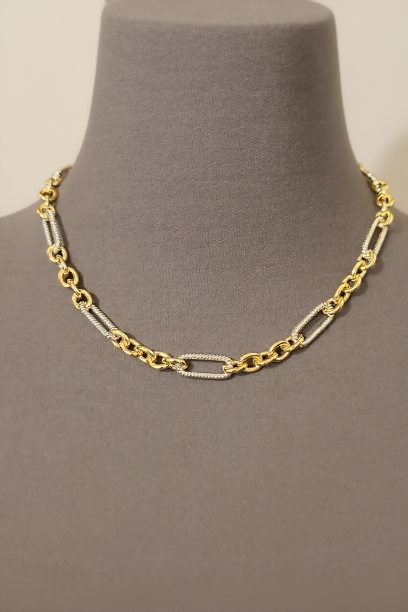 Short Gold and Silver Link Chain