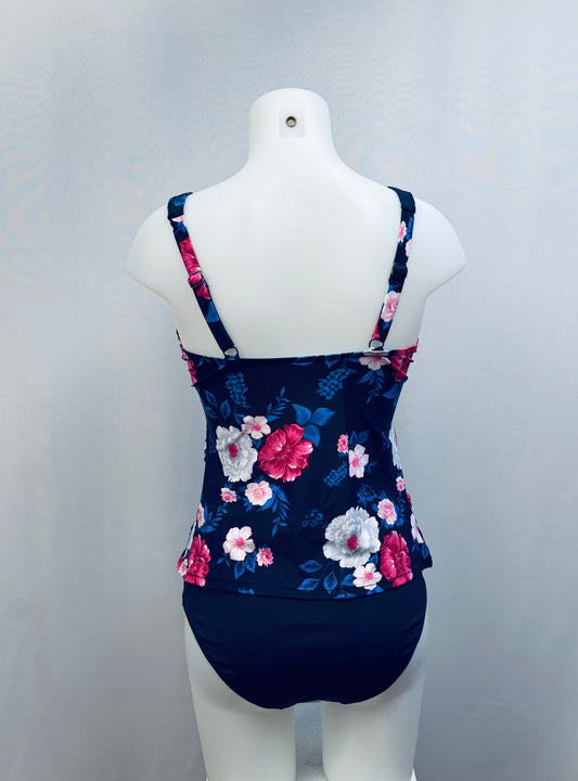 BS Swimwear Navy Romantic Roses Tankini