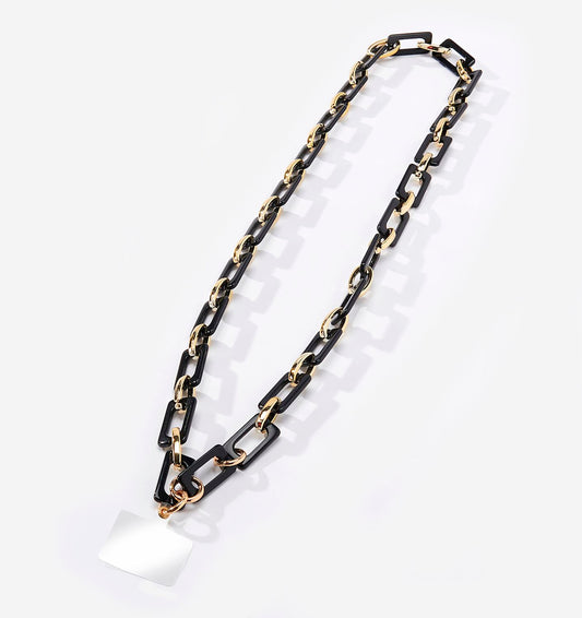Black Chain Design Phone Lanyard