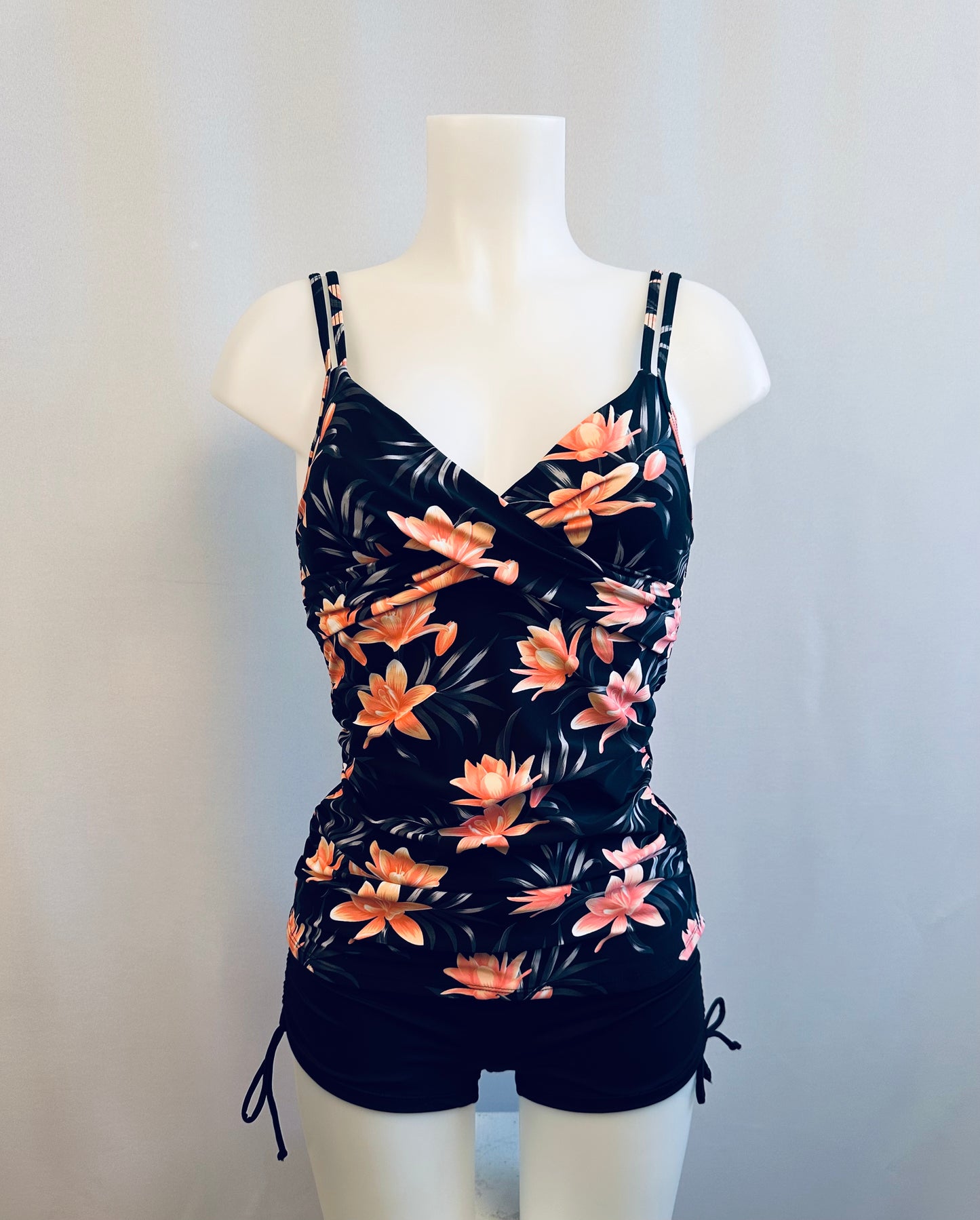 BS Black/Coral Paradise Crossover Tankini