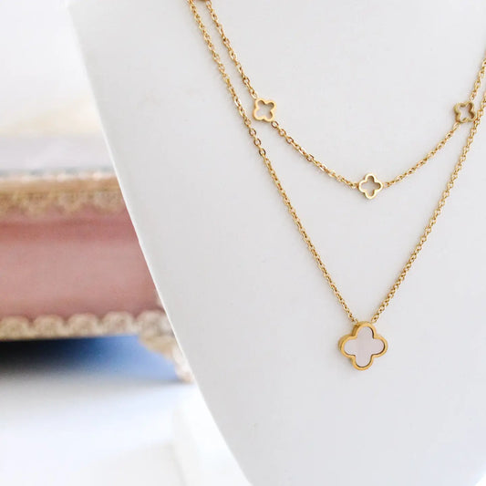Genevieve Double Necklace in Gold