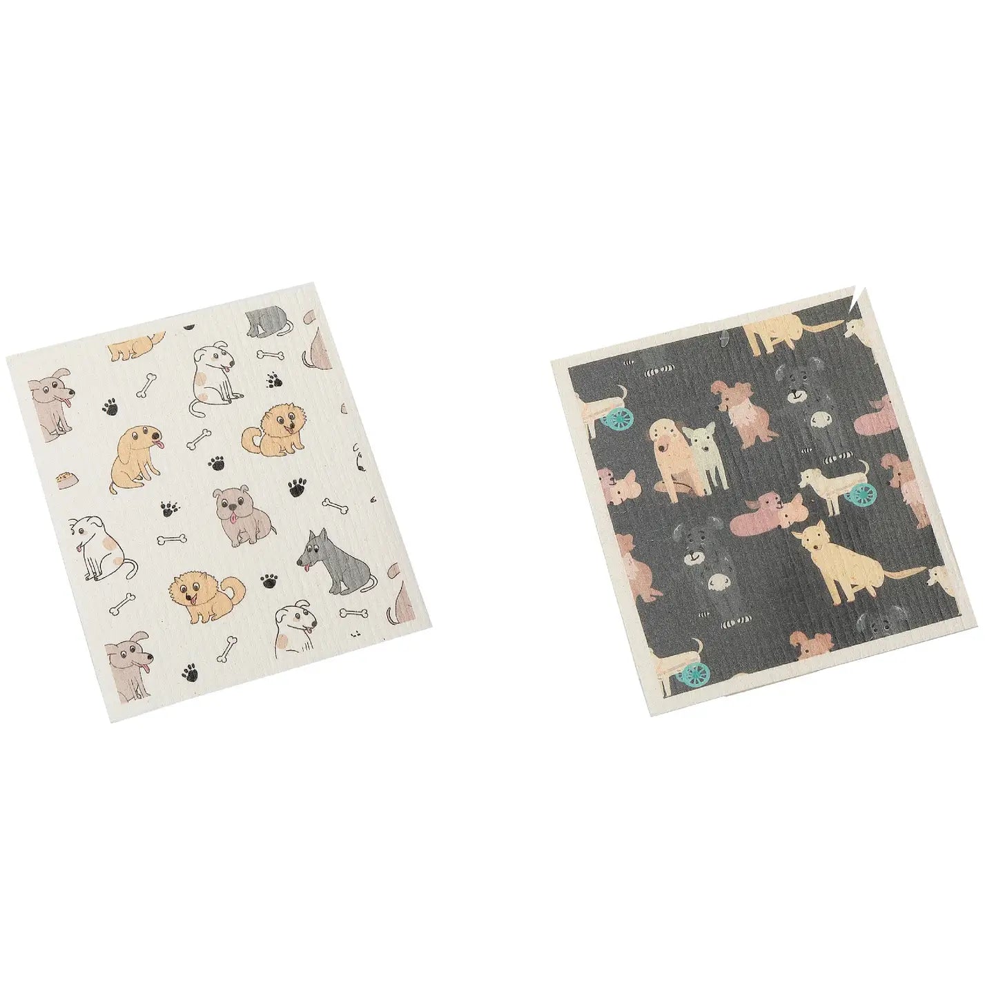 Swedish Dish Cloth Set of 2 Doggy Friends