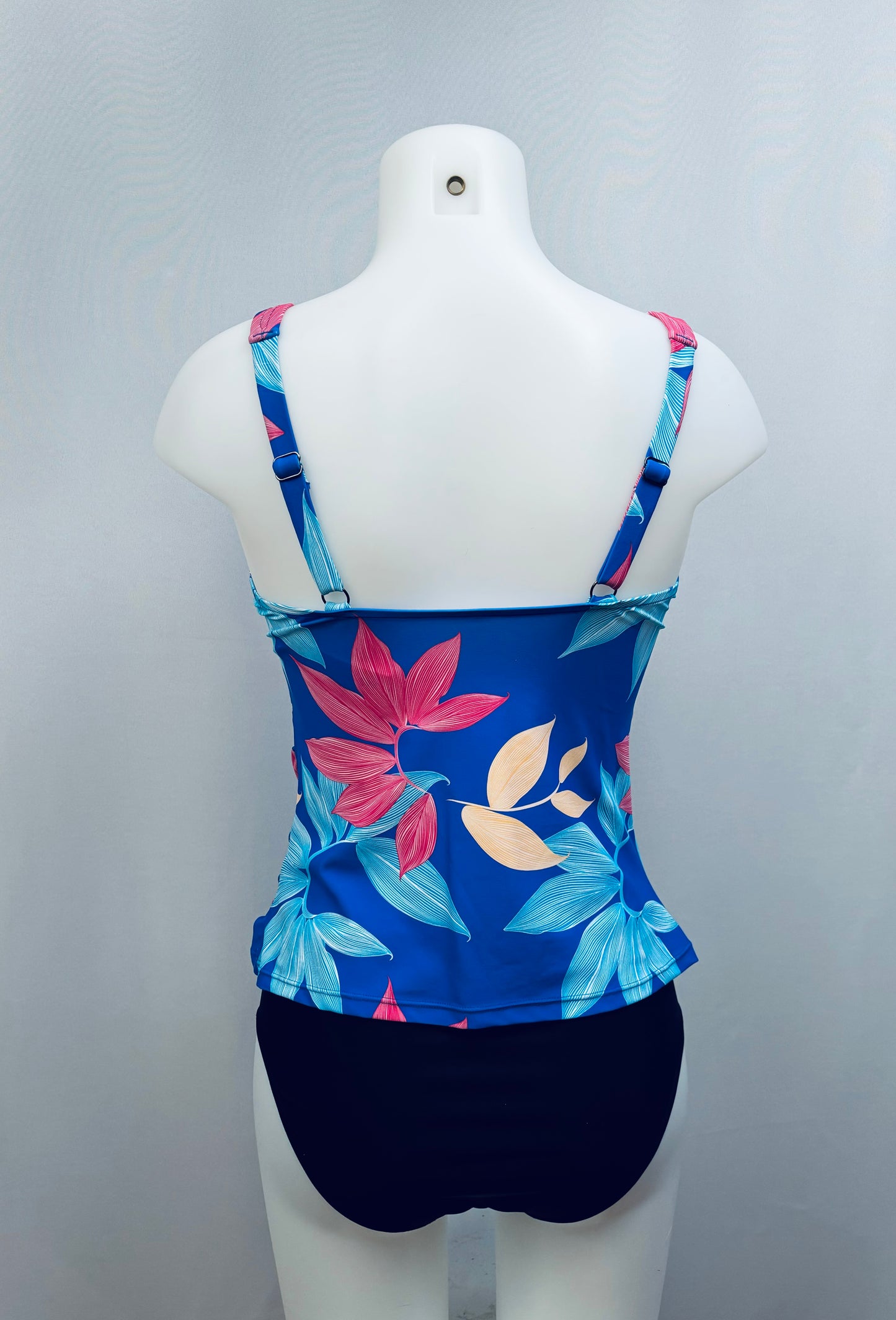BS Swimwear Blue Leaf Print Twist Tankini
