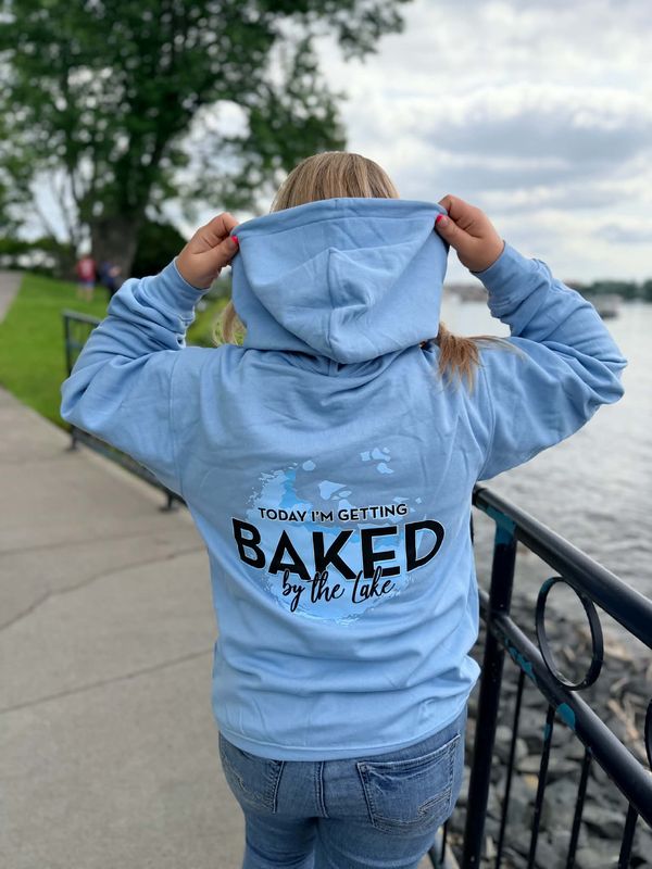 Baked by the Lake Blue Hoodie