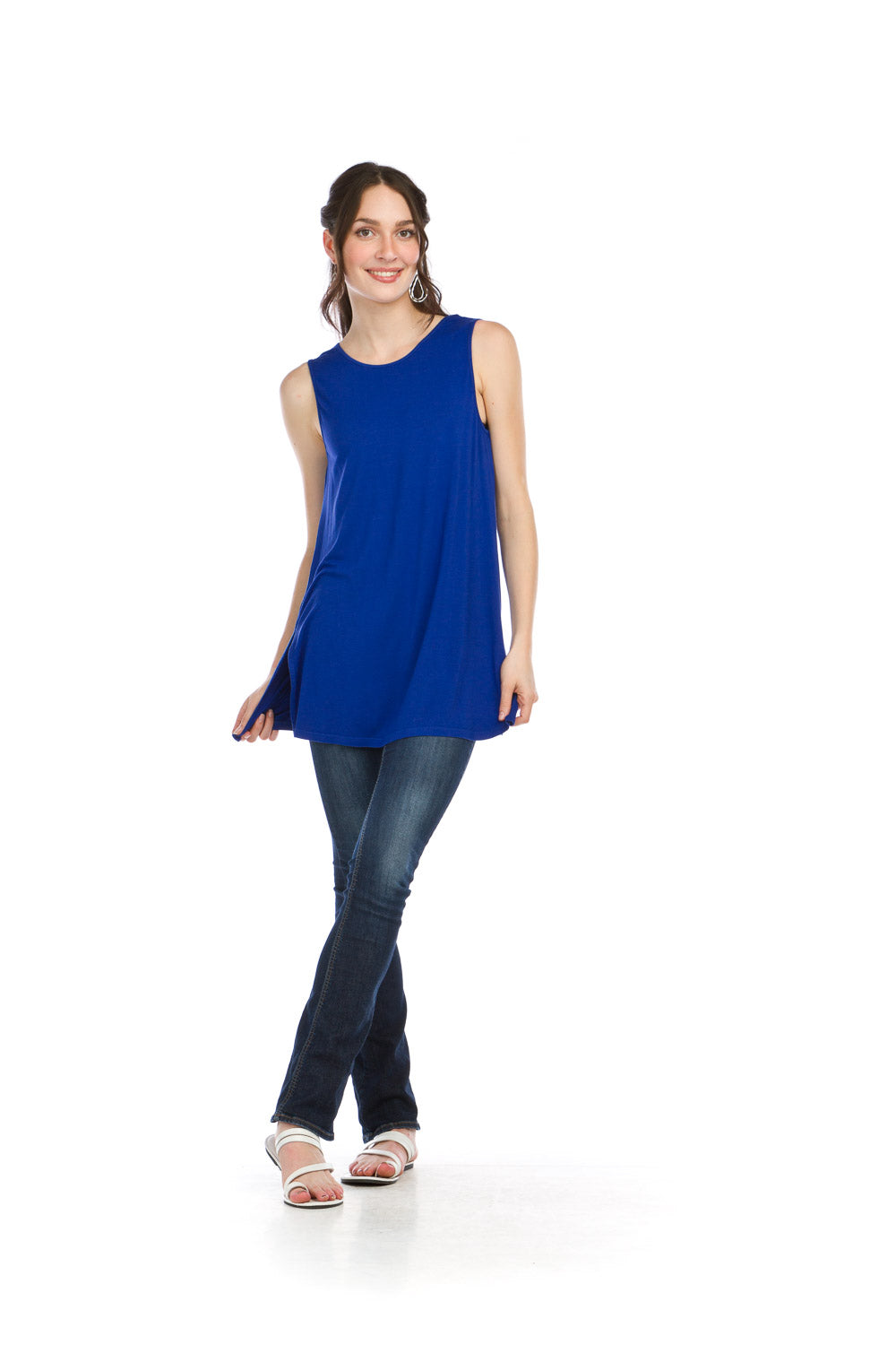 SALE Papillon PT16128 Royal Bamboo Classic Flowy Tank Top with Side Slit