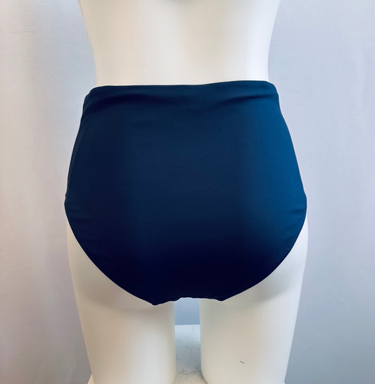 BS Navy High Waist Shirred Side Swim Bottom