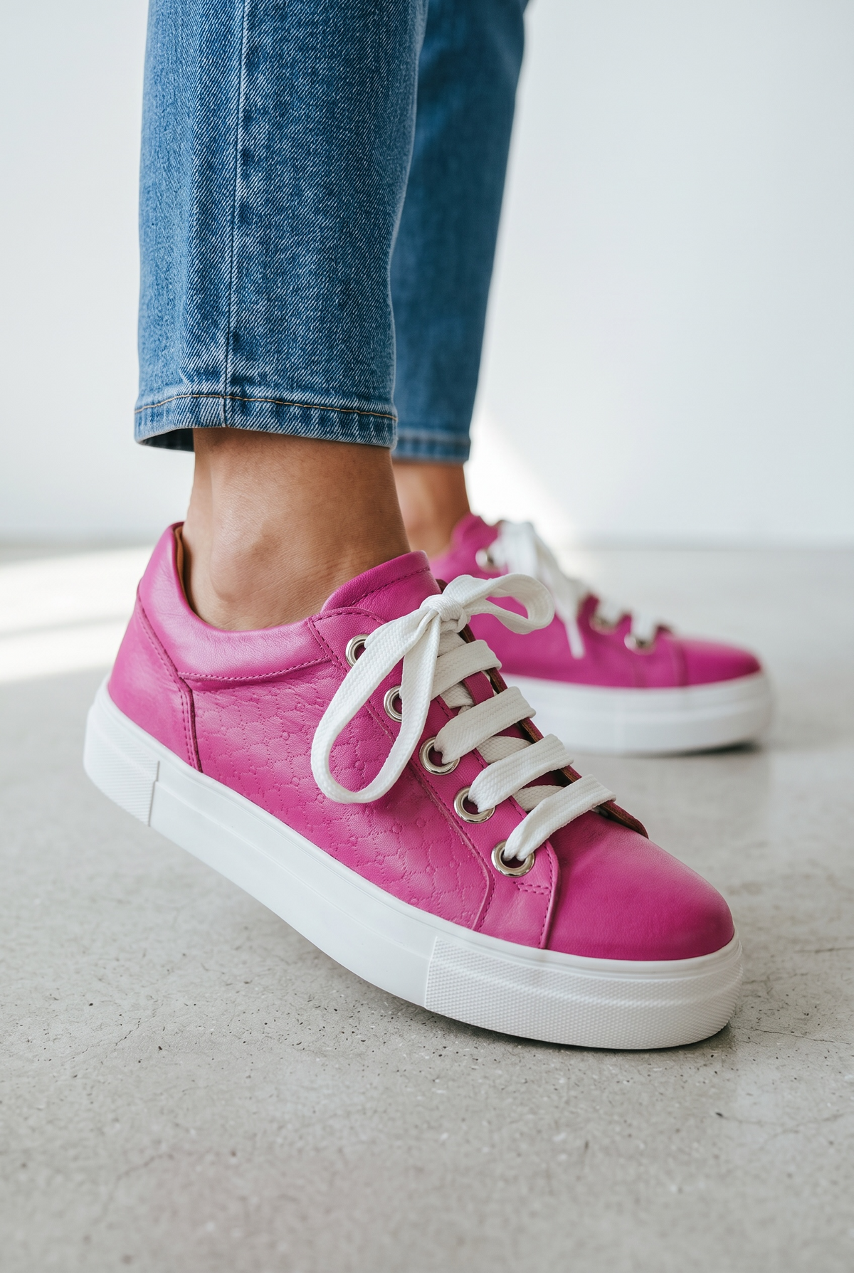 SALE Tyche Lennon Fushia Płatform Sneaker