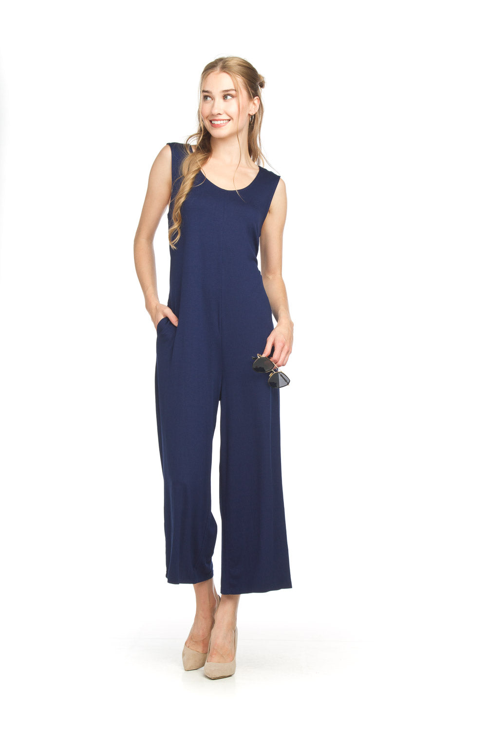 Papillon PP14807 Navy Stretch Bamboo Jumpsuit