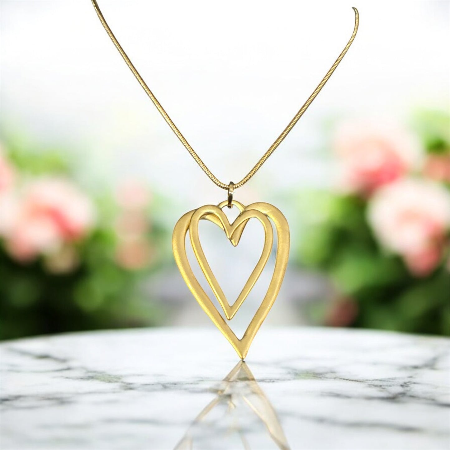 Gold Double Heart Necklace