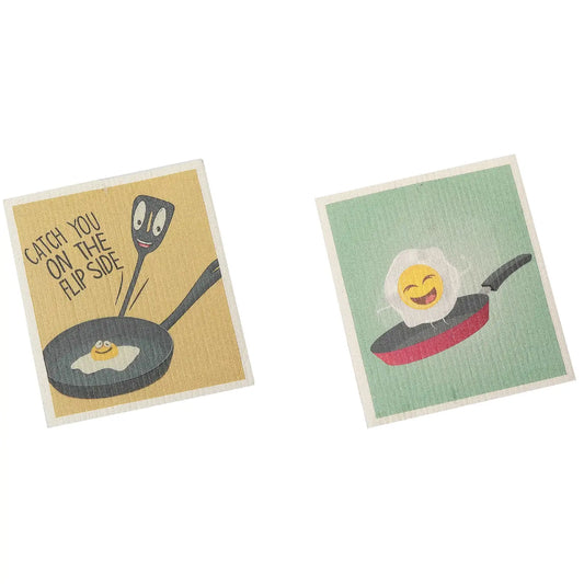 Swedish Dish Cloth 2Pc Catch You On the Flip Side Assorted