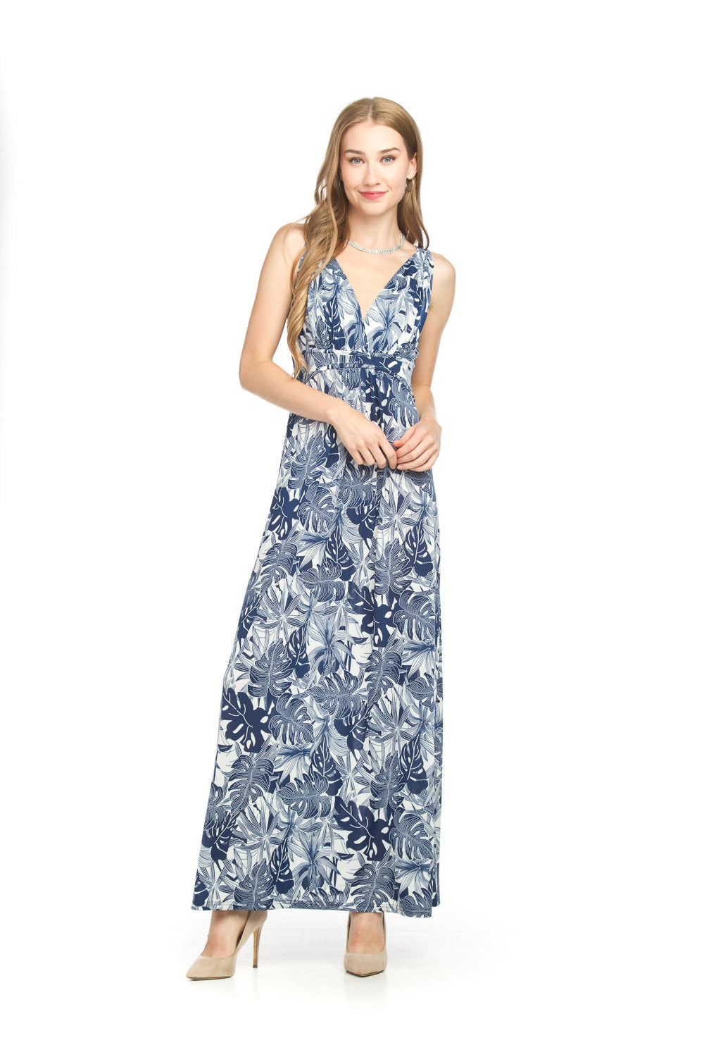 SALE Papillon PD18631 Navy Topical Maxi Dress