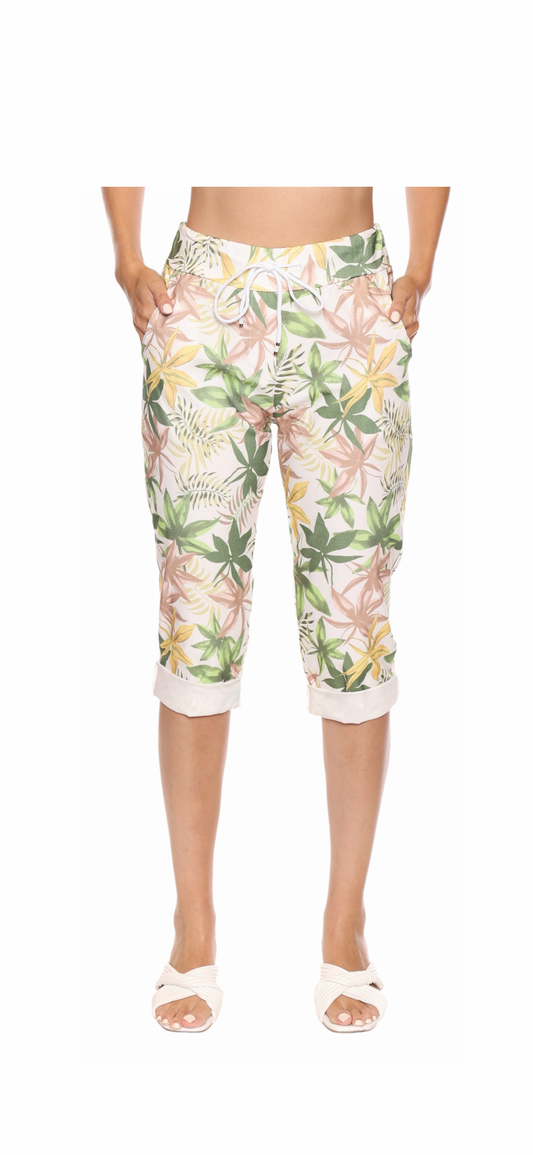 SALE Sorella Lime Floral Capris