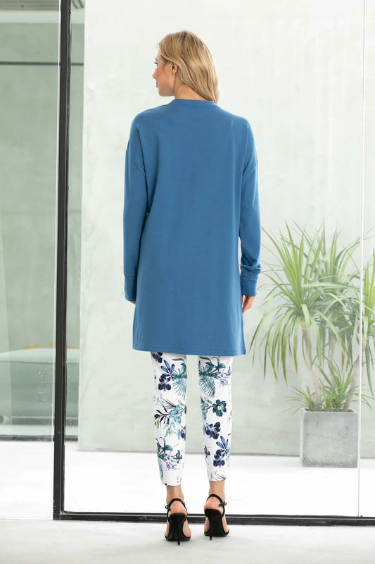 Fashion Village Boyfriend Cardigan in Blue