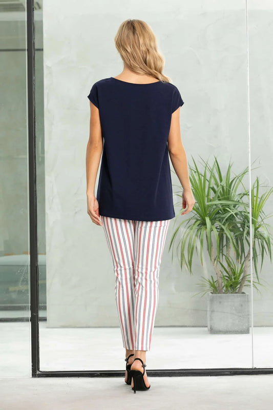 Fashion Village Bamboo Baby French Terry Top in Navy