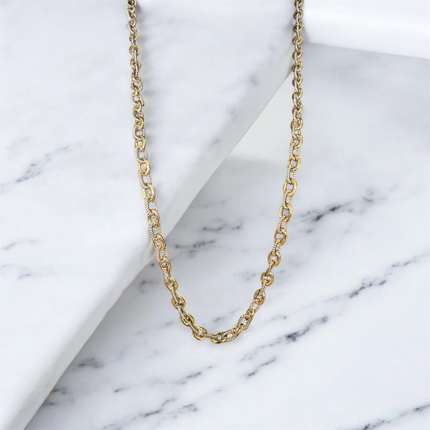 Long Gold and Silver Link Chain