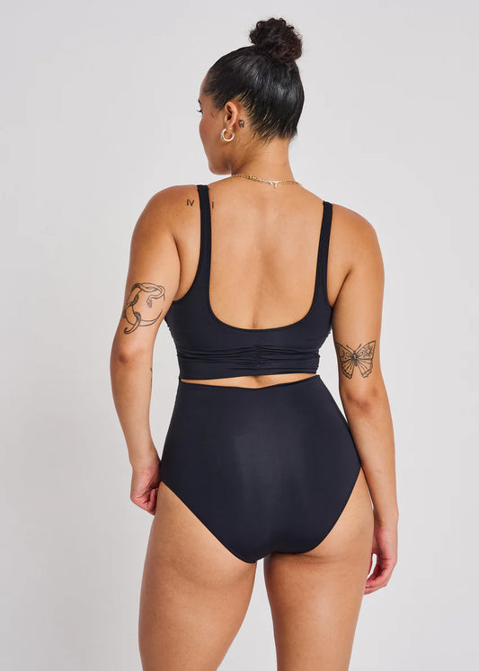 Black Wrap One-Piece Swimsuit