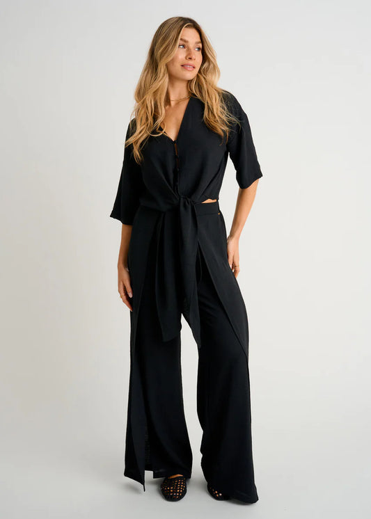 Wide-Leg Cover-Up Black Pants