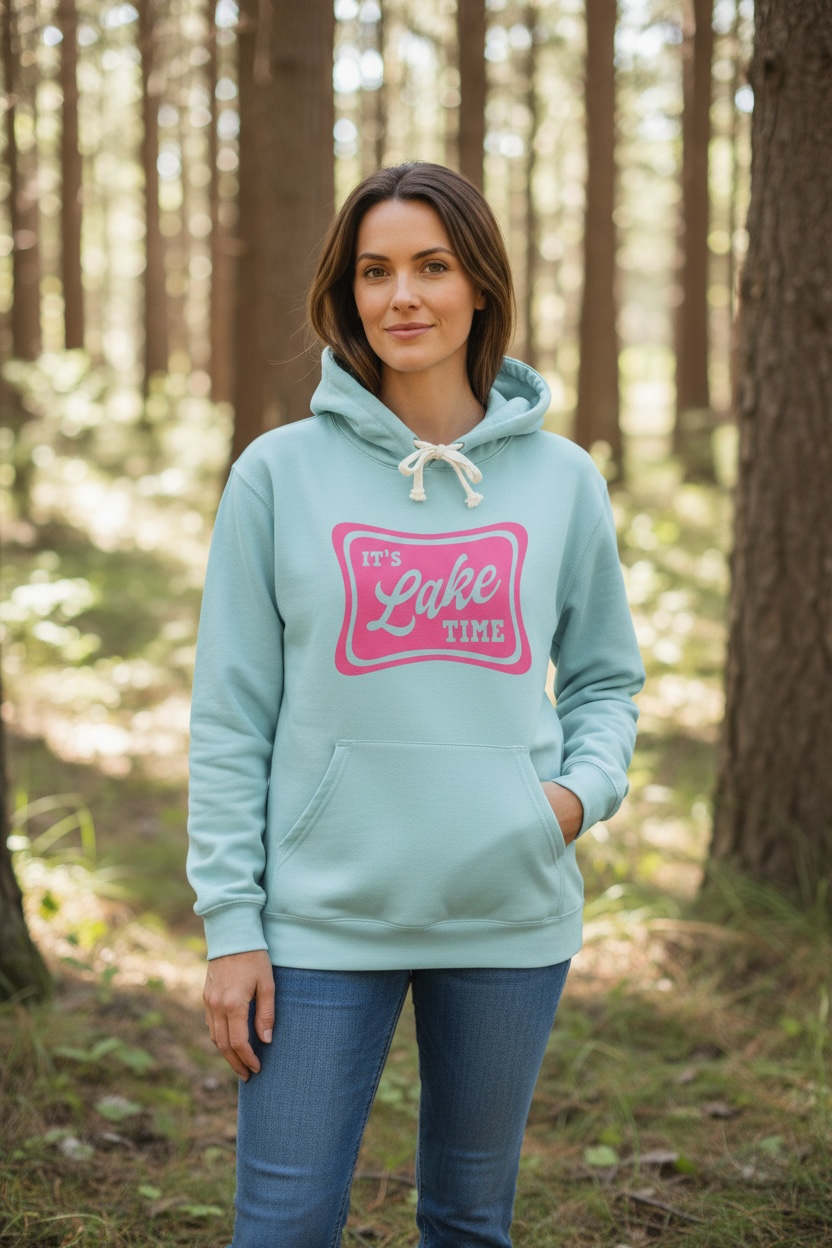 Lake Time Teal Hoodie