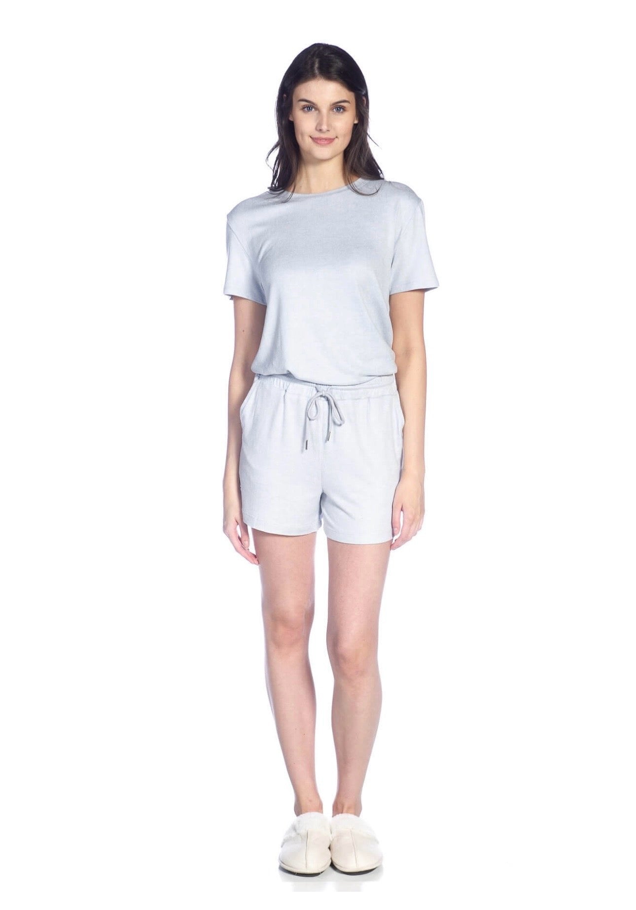 Blue T-Shirt and Short Lounge Set