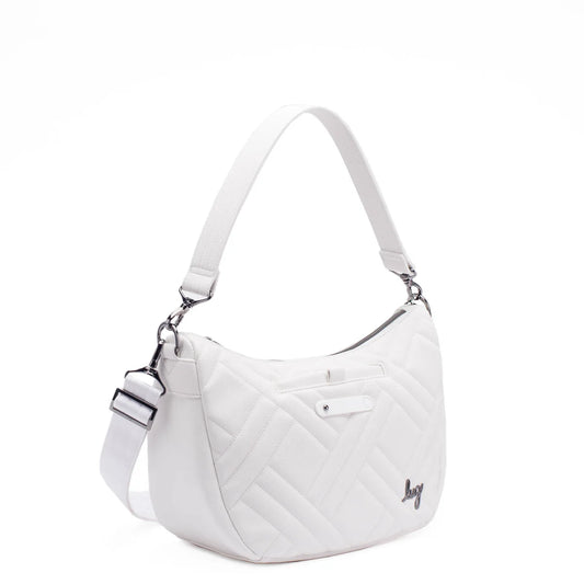 LUG Harmony Matte Luxe VL Crossbody Bag in Pearl White