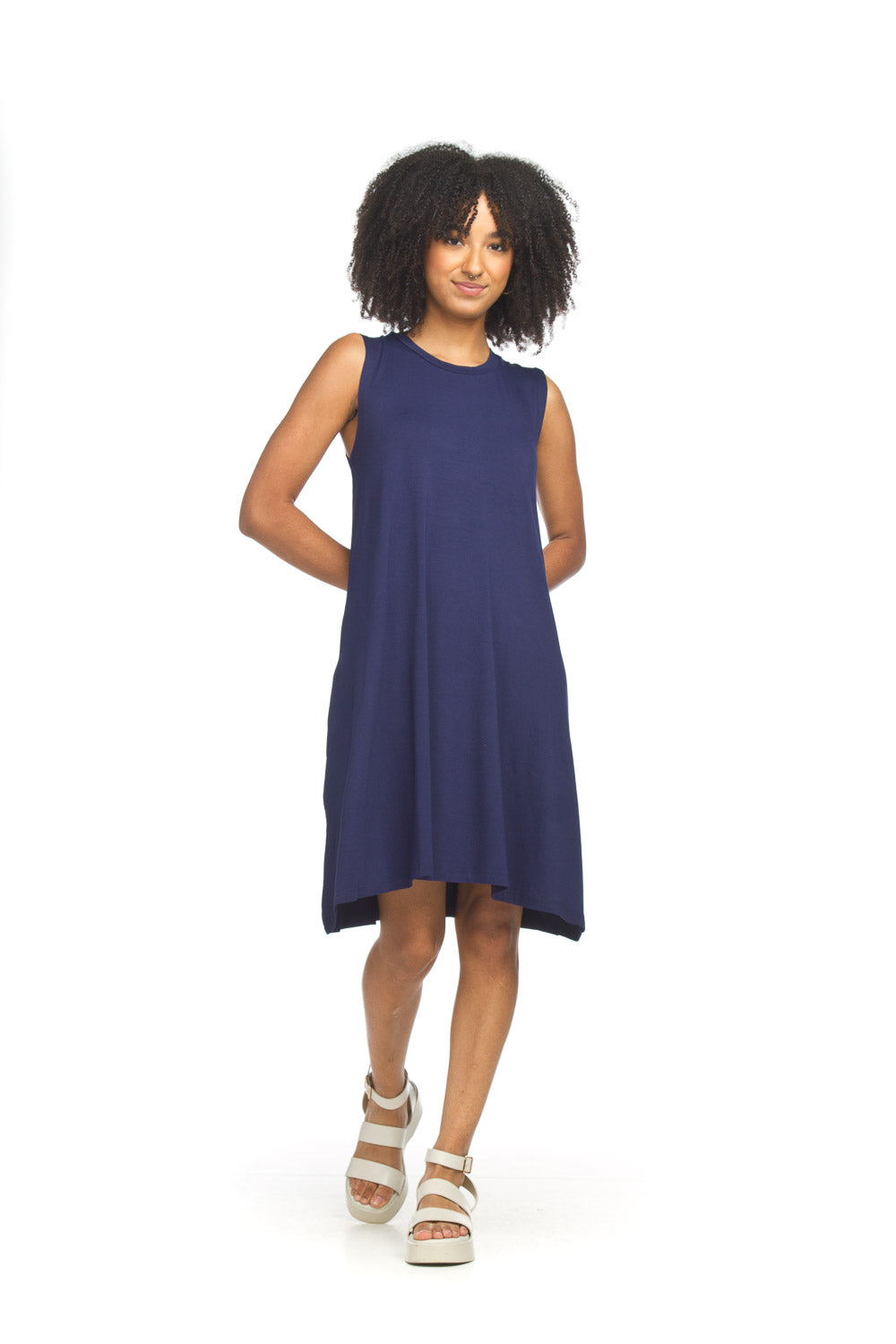 SALE Papillon PD14518 Navy Bamboo Aline Dress with Pockets