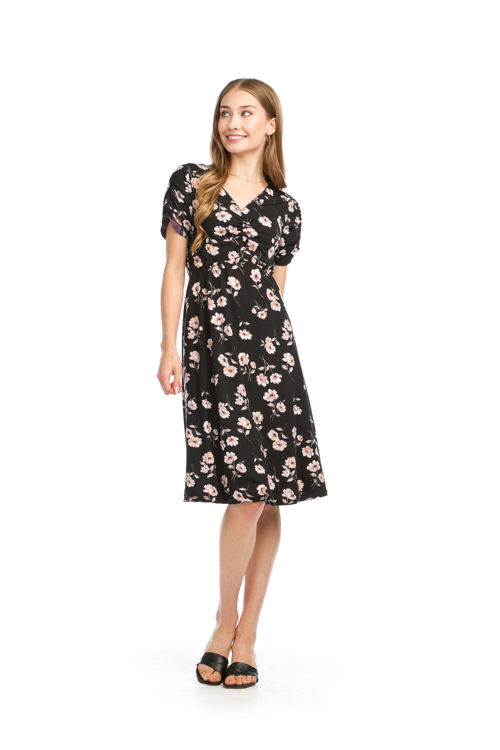 SALE Papillon PD16720 Purple Floral Mesh Jersey Reversible Dress