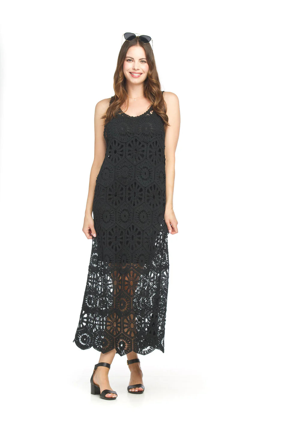 Papillon PD18542 Black Open Crochet Dress
