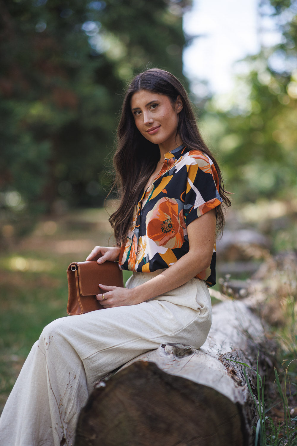 SALE Papillon PT16088 Floral Short Sleeve Top