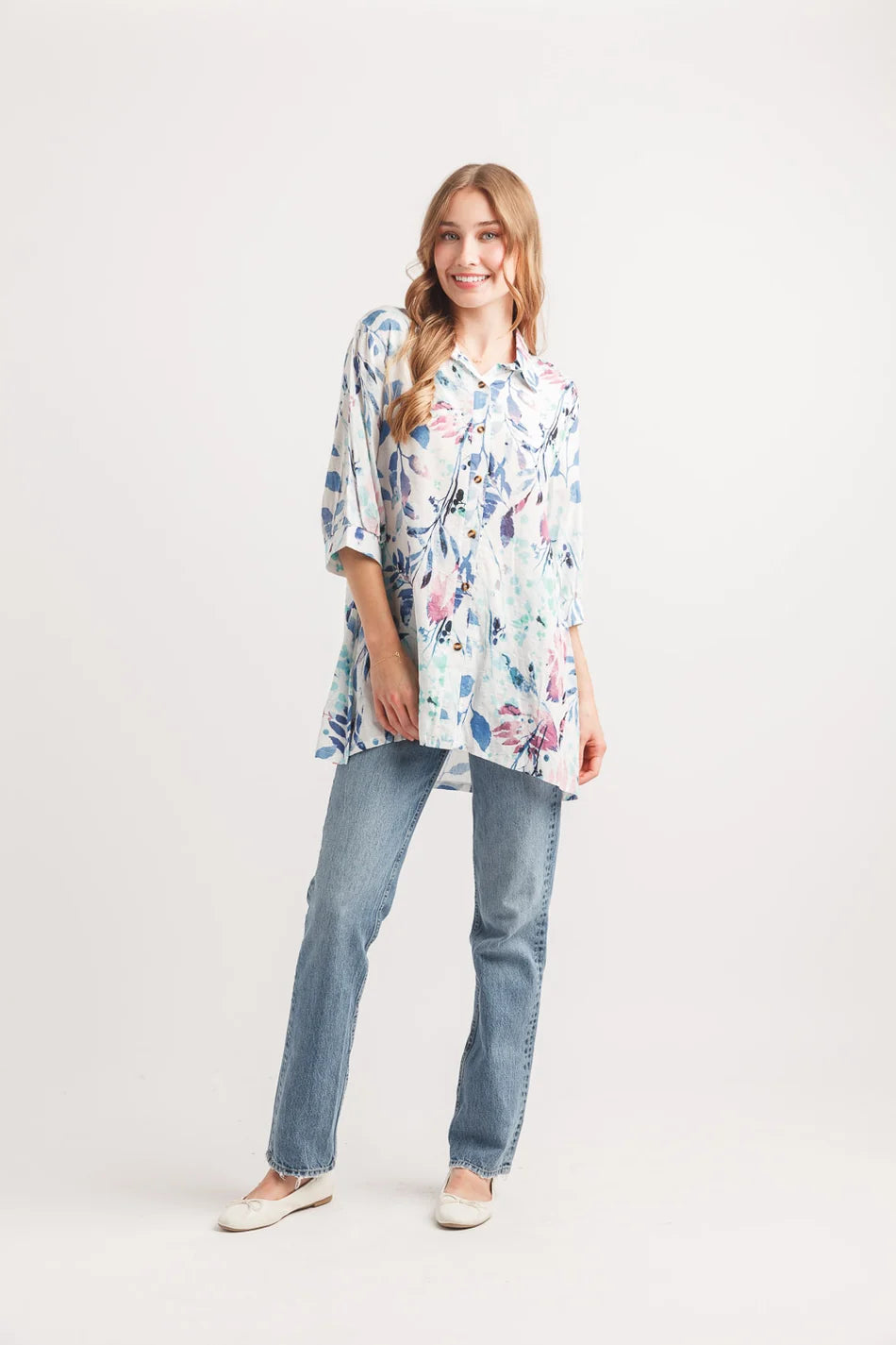 SALE Papillon PT-20098 Water Color Floral Tunic