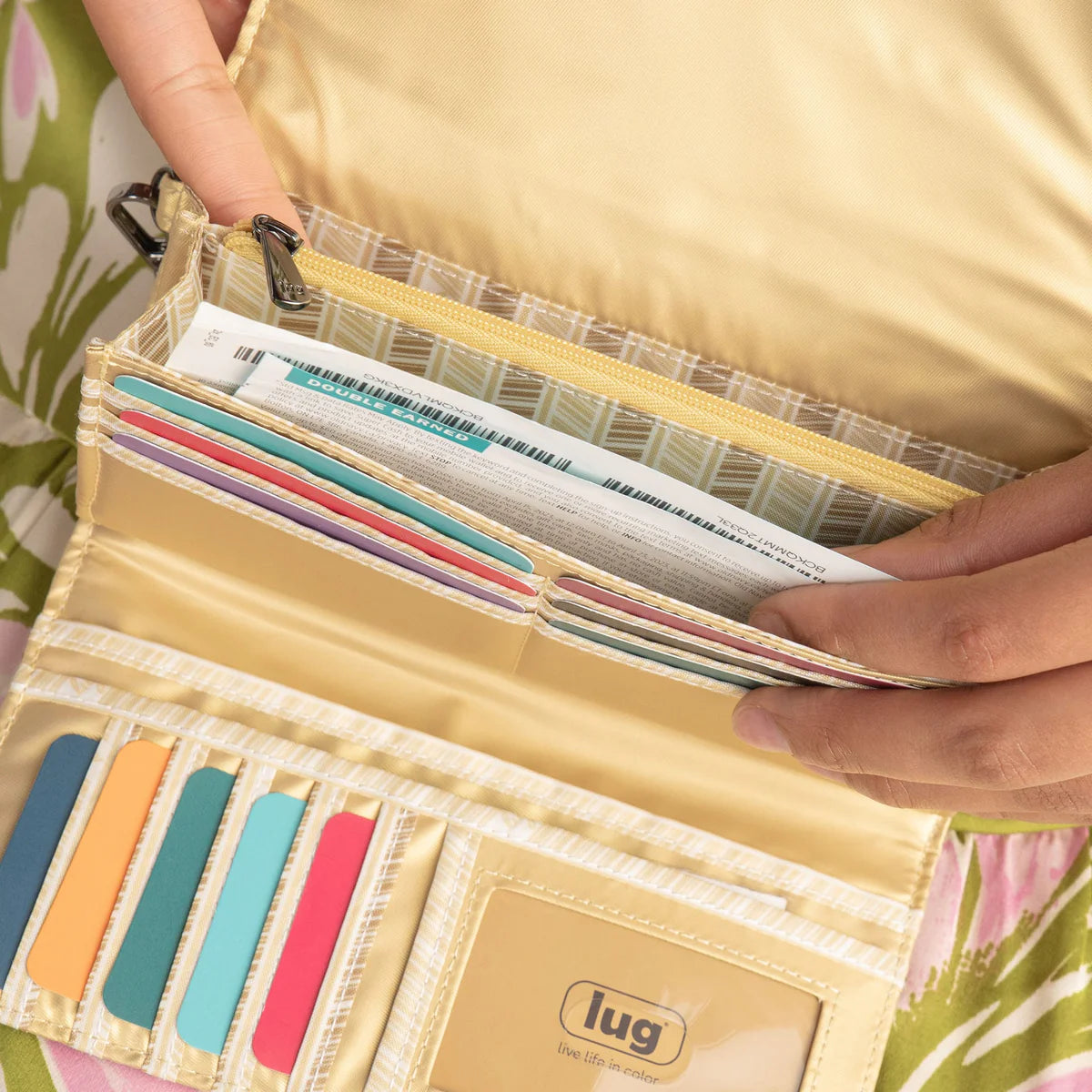 LUG Stroll RFID Wristlet Wallet in Blue Moon