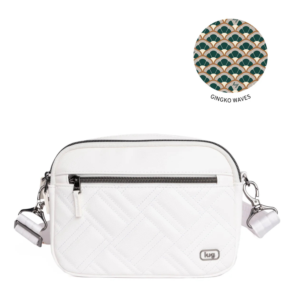 LUG Super Coupe 2 Satin Luxe Convertible Crossbody Bag in White