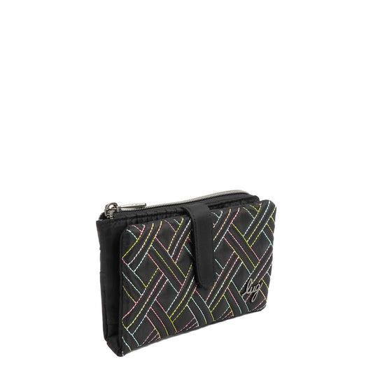LUG Tram 2 RFID Wallet in Black Icepop Stitch