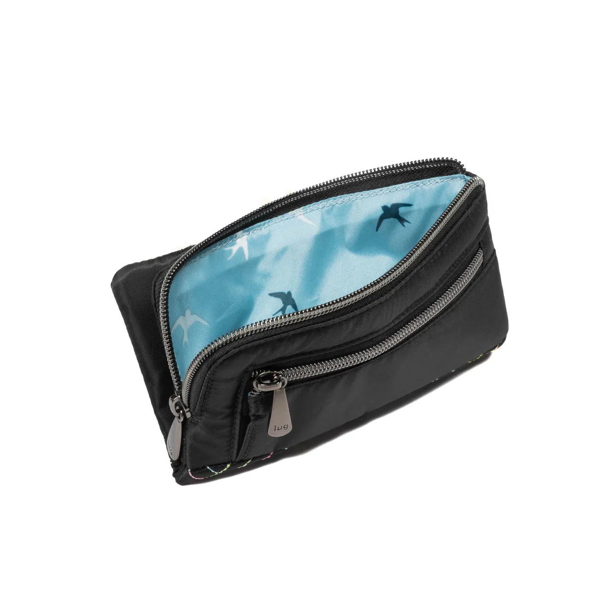 LUG Tram 2 RFID Wallet in Black Icepop Stitch