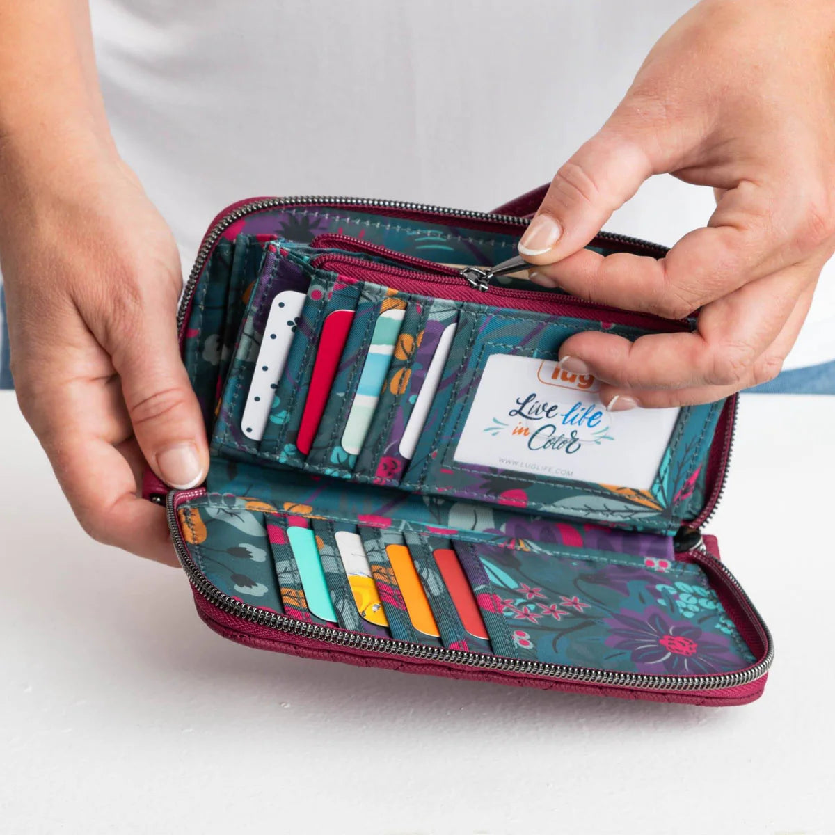 LUG Whirly Matte Luxe VL RFID Wristlet Wallet in Olive