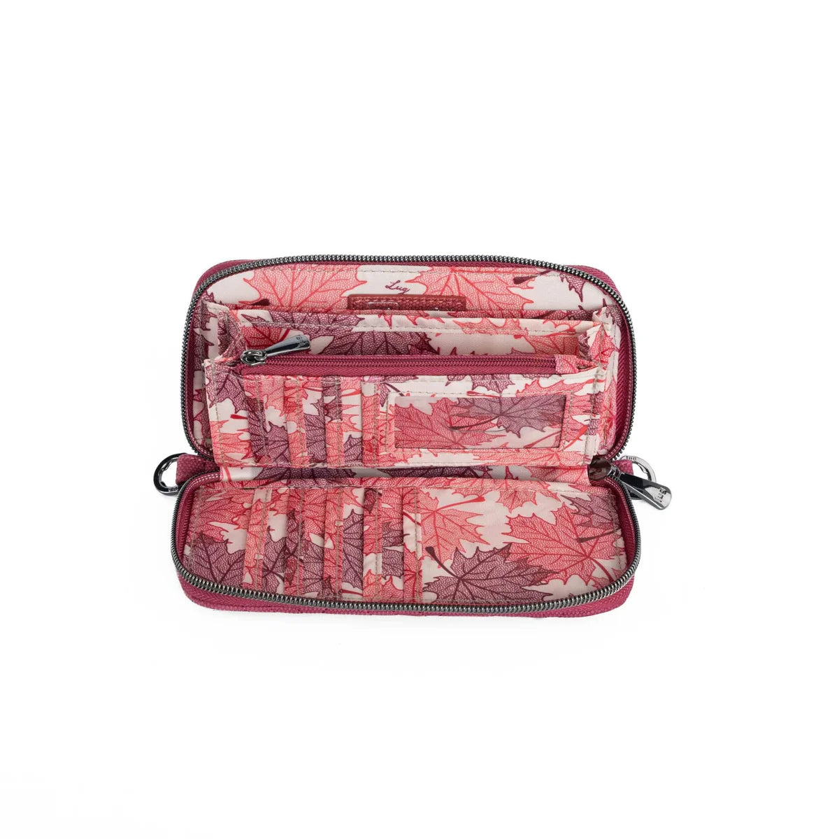 LUG Whirly Matte Luxe VL RFID Wristlet Wallet in Rosewood Red