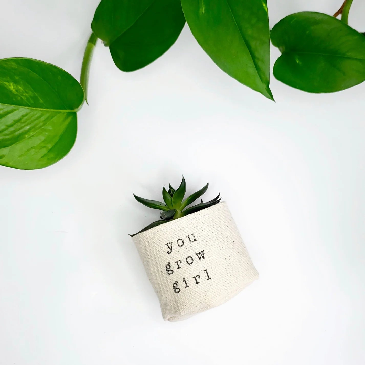 Canvas Planter 2" You Grow Girl