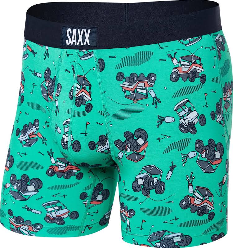SAXX VIBE SUPER SOFT Boxer Brief / Off Course Carts- Green
