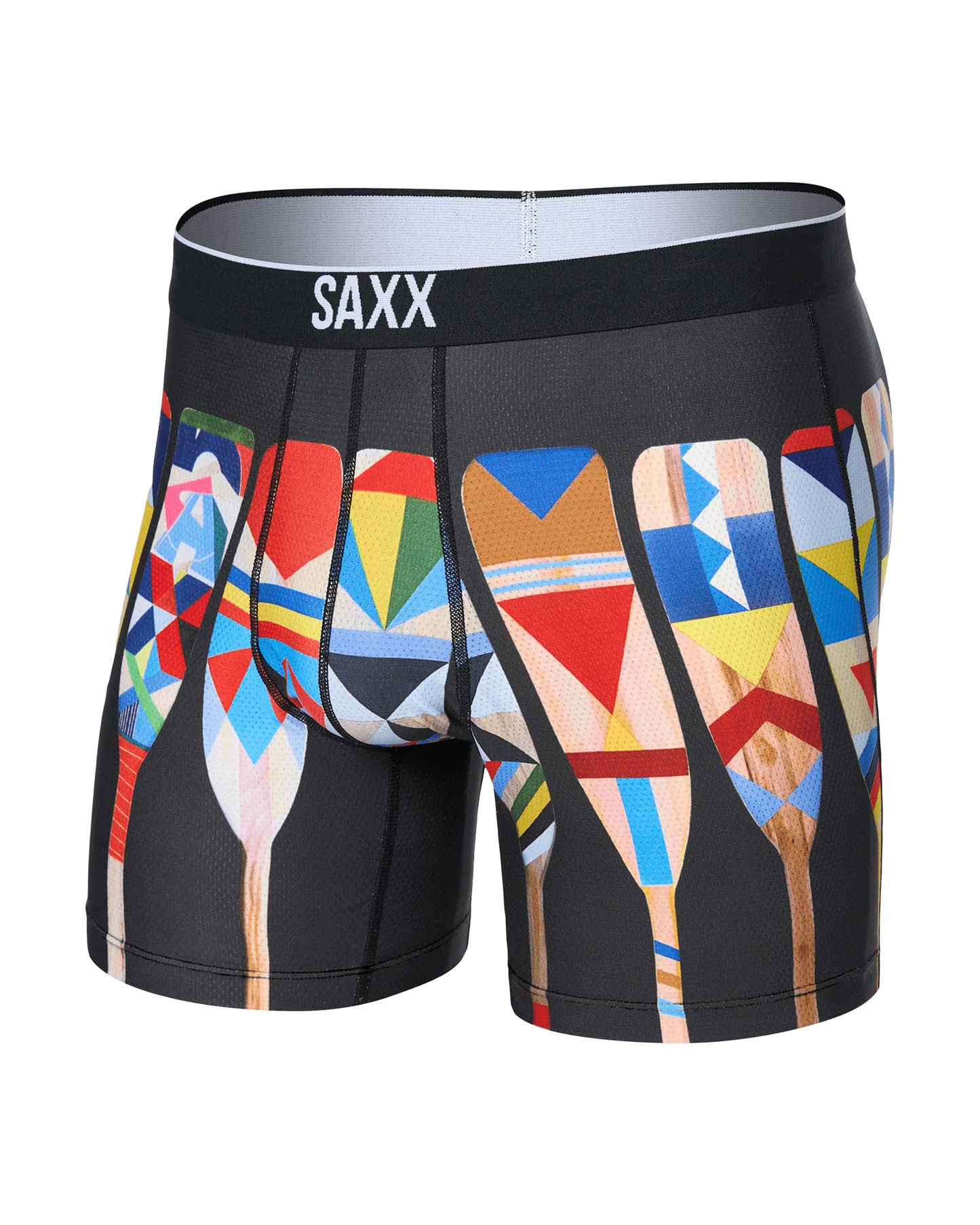 SAXX Volt Breathable Mesh Boxer Brief in Big Oartiz-Black
