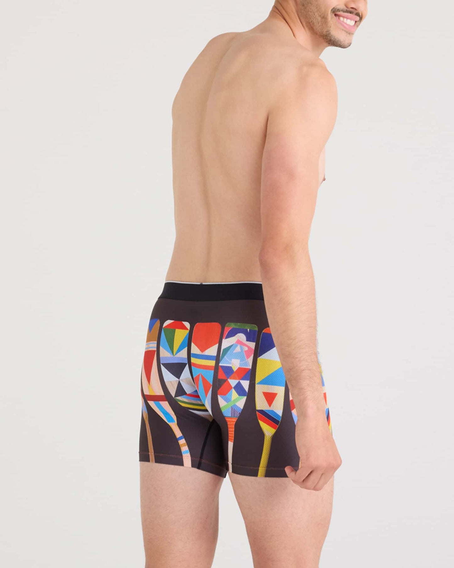 SAXX Volt Breathable Mesh Boxer Brief in Big Oartiz-Black