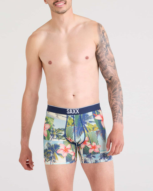 SAXX Volt Breathable Mesh Boxer Brief in Halftone Tropics Multi