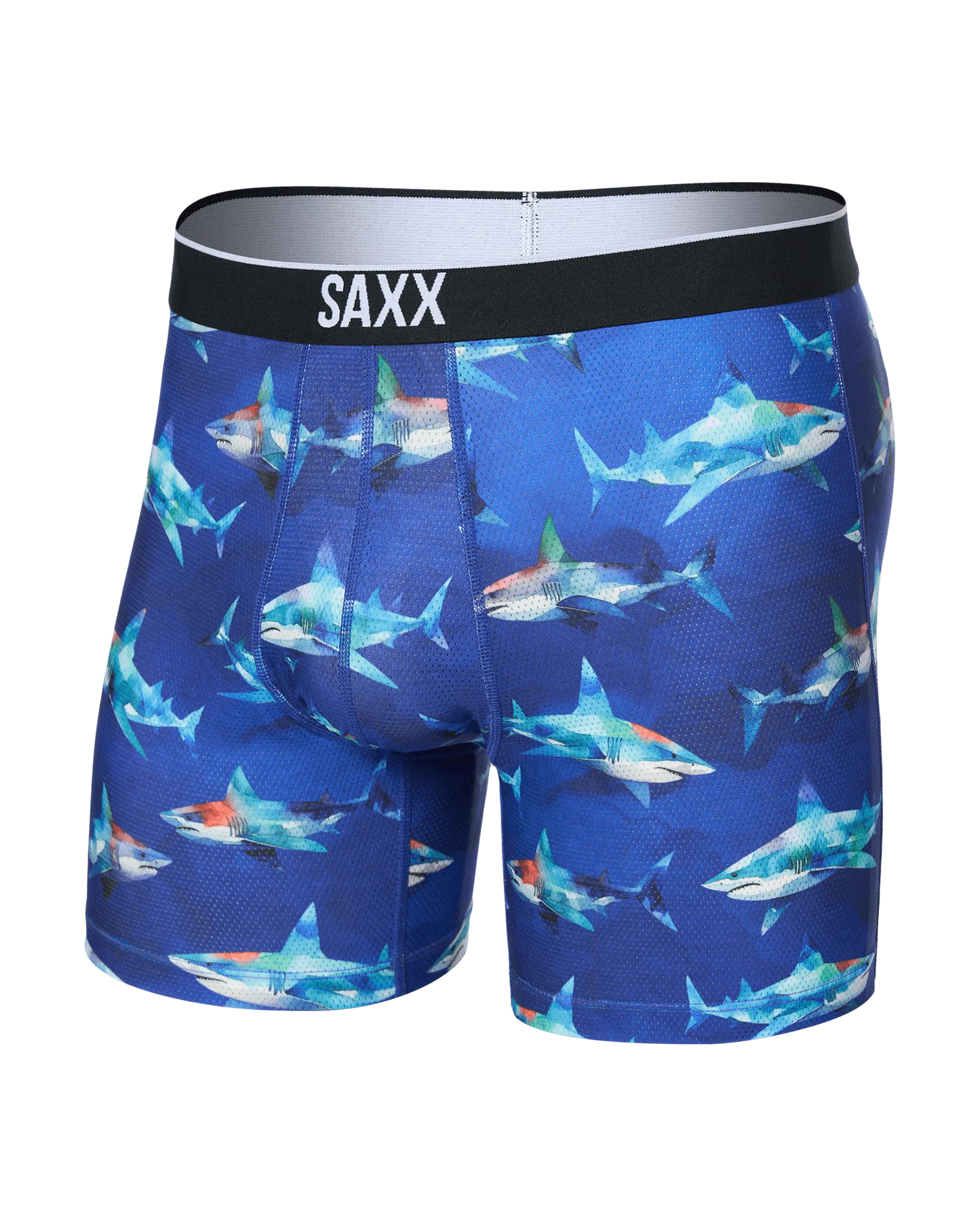 SAXX Volt Breathable Mesh Boxer Brief in Shattered Sharks