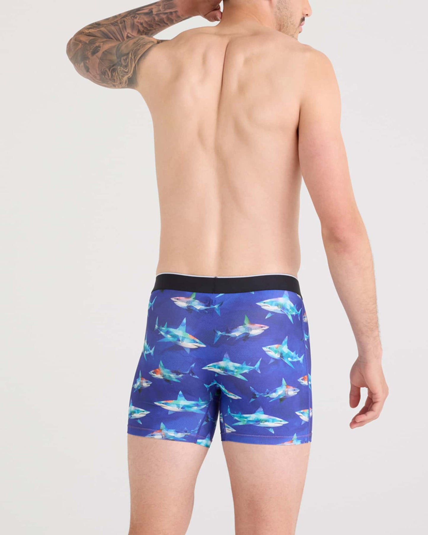 SAXX Volt Breathable Mesh Boxer Brief in Shattered Sharks