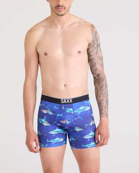 SAXX Volt Breathable Mesh Boxer Brief in Shattered Sharks