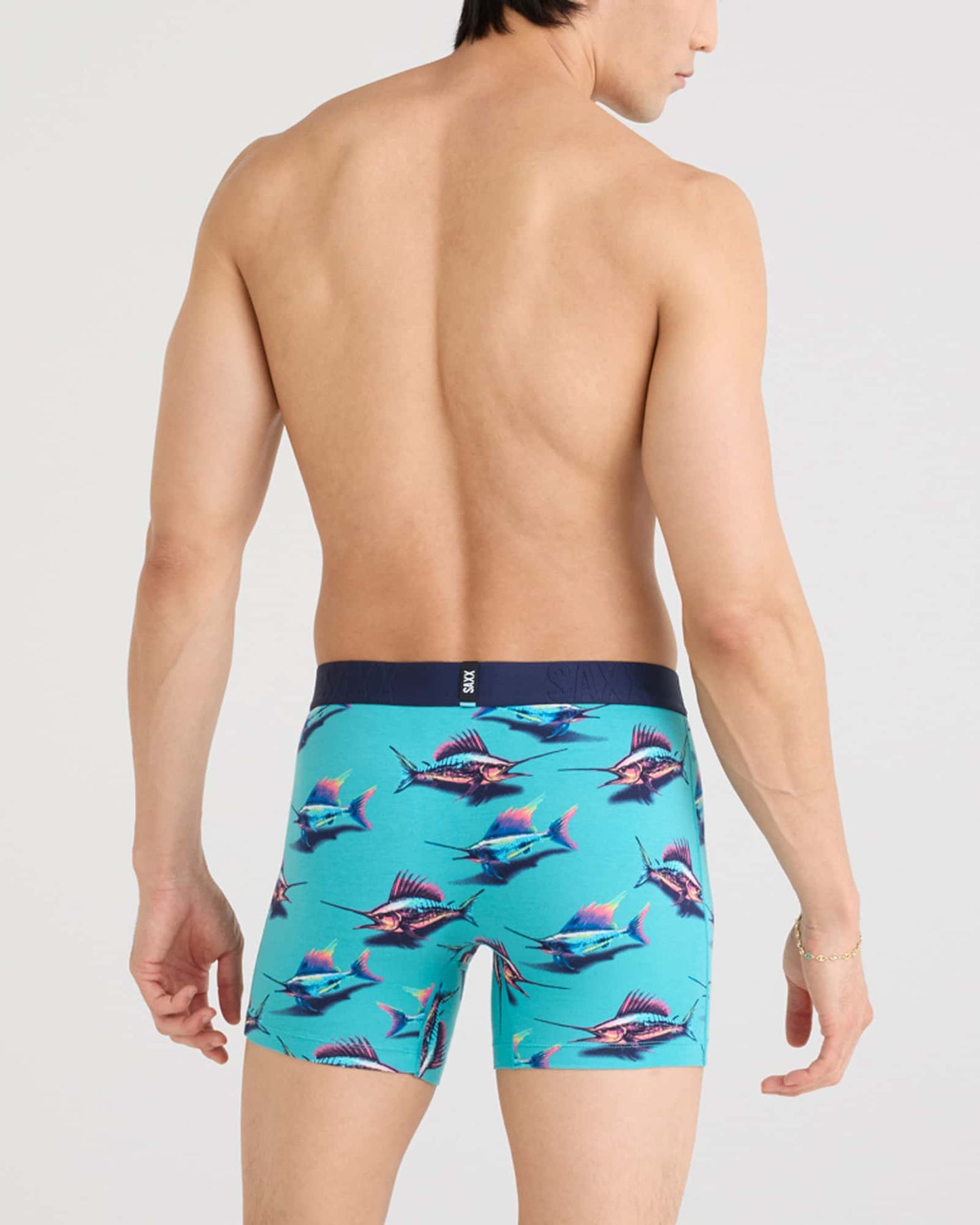 SAXX DropTemp® Cooling Cotton Boxer Brief in Great Catch Baltic