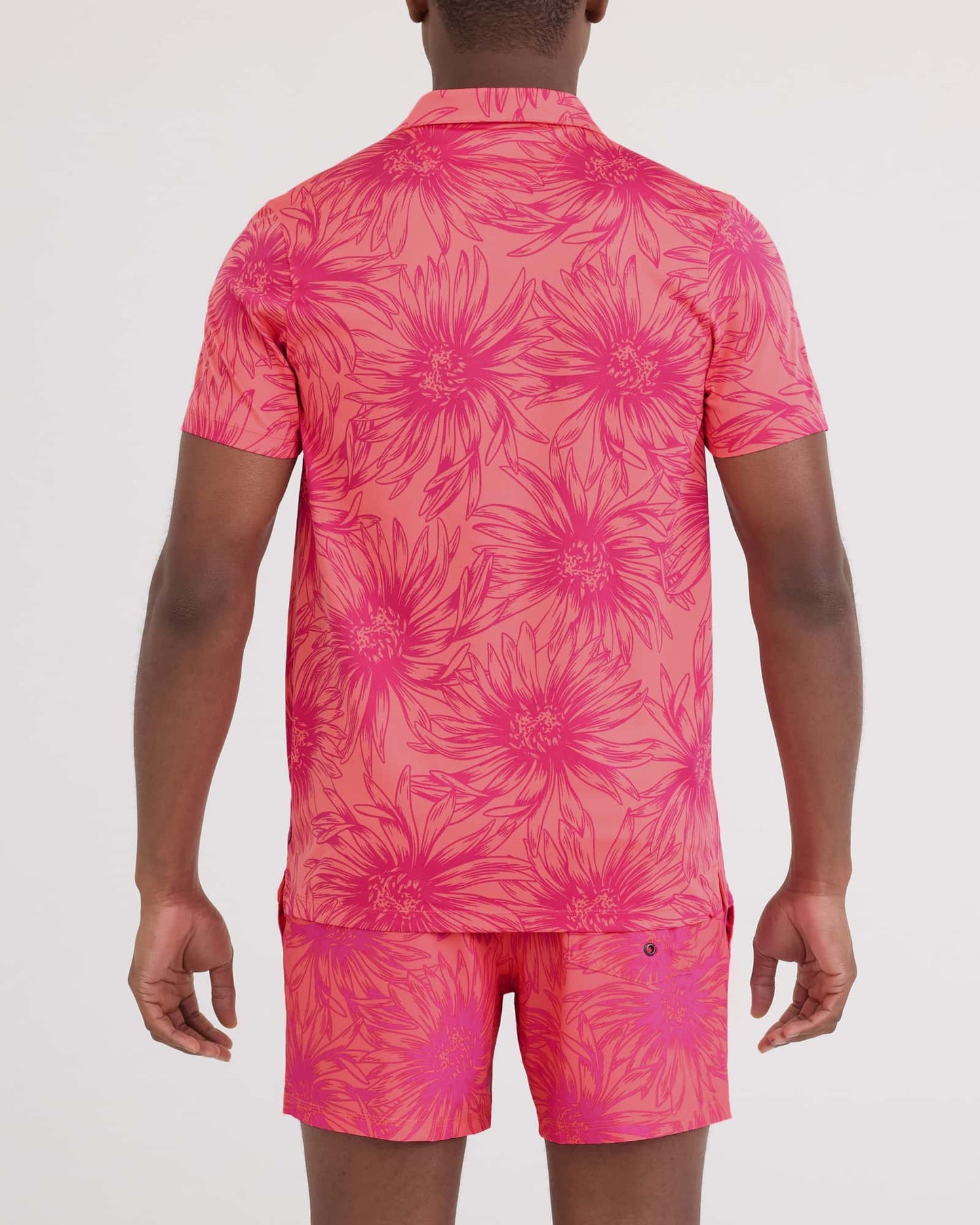 SAXX DropTemp® Dry UPF Performance Resort Polo Big Daisy Gumball