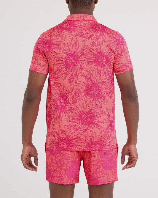 SAXX DropTemp® Dry UPF Performance Resort Polo Big Daisy Gumball