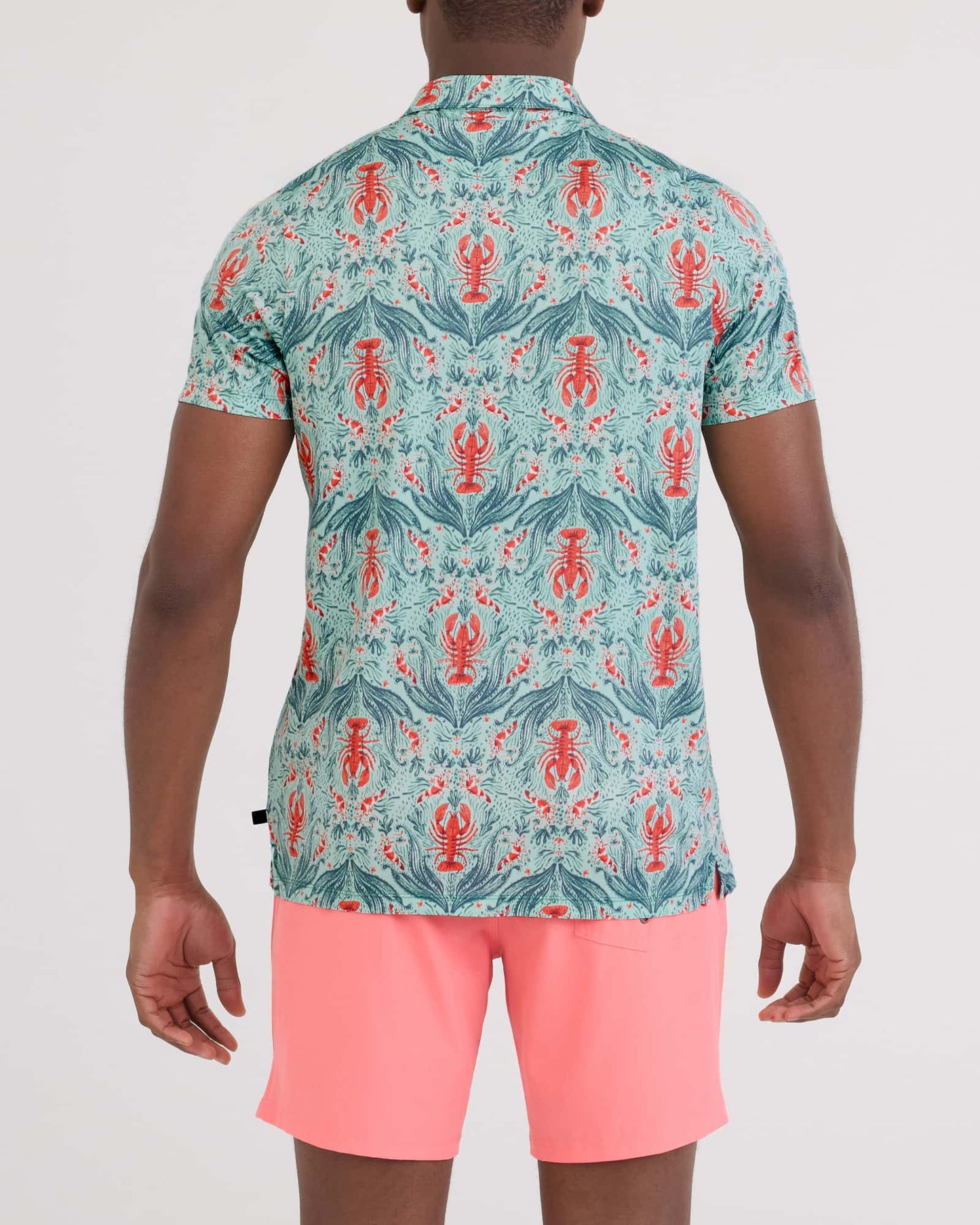 SAXX DropTemp® Dry UPF Performance Resort Polo Lobster Flourish-Mint