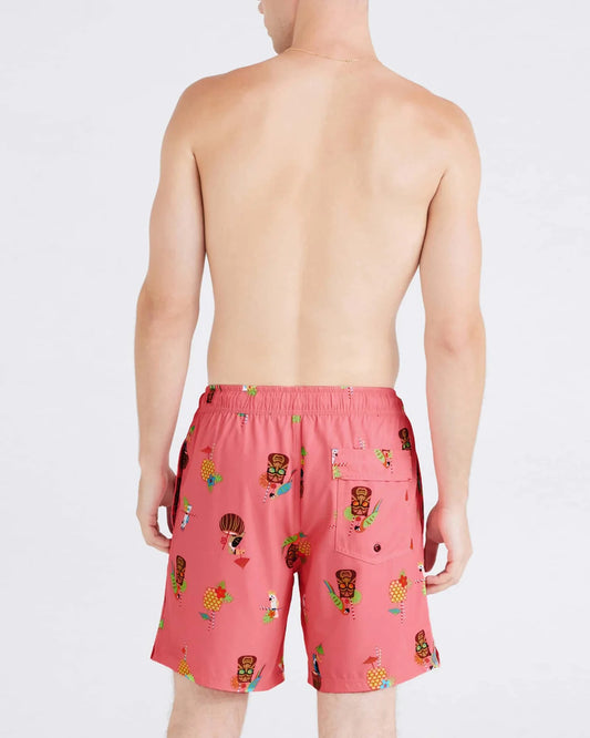 SAXX OH BUOY 2N1 Stretch Swim Volley 7" with liner in Birds of Paradise